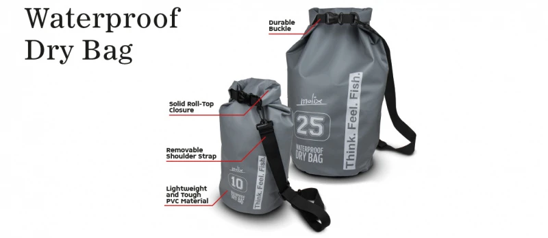 Molix Waterproof Dry Bag 25 LT Grey 4 Molix Waterproof Dry Bag 25 LT Grey - Afbeelding 2